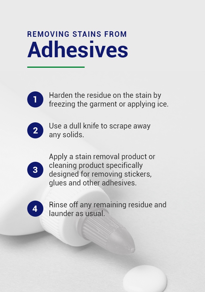 how to remove adhesive stains from clothing